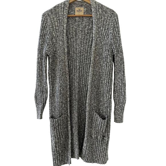 Hollister Y2K Cardigan Heathered Gray Open Front Sz. Large Casual Casual - Picture 2 of 10